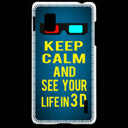 Coque LG Optimus G Keep Calm and See your life 3D Bleu
