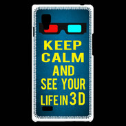 Coque LG Optimus L9 Keep Calm and See your life 3D Bleu