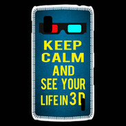 Coque LG Nexus 4 Keep Calm and See your life 3D Bleu
