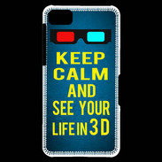 Coque Blackberry Z10 Keep Calm and See your life 3D Bleu