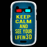 Coque Blackberry Bold 9900 Keep Calm and See your life 3D Bleu