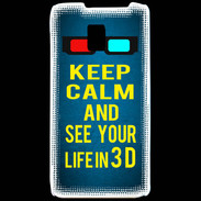 Coque LG P990 Keep Calm and See your life 3D Bleu