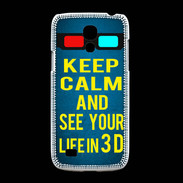 Coque Samsung Galaxy S4mini Keep Calm and See your life 3D Bleu