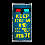 Coque Nokia Lumia 520 Keep Calm and See your life 3D Bleu