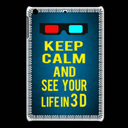 Coque iPadMini Keep Calm and See your life 3D Bleu