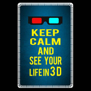 Etui carte bancaire Keep Calm and See your life 3D Bleu