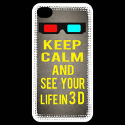 Coque iPhone 4 / iPhone 4S Keep Calm and See your life 3D Gris