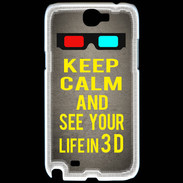 Coque Samsung Galaxy Note 2 Keep Calm and See your life 3D Gris