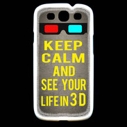 Coque Samsung Galaxy S3 Keep Calm and See your life 3D Gris