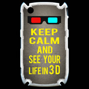 Coque Blackberry 8520 Keep Calm and See your life 3D Gris