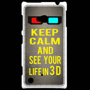 Coque Nokia Lumia 720 Keep Calm and See your life 3D Gris