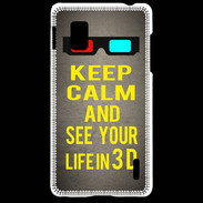 Coque LG Optimus G Keep Calm and See your life 3D Gris