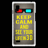 Coque LG Optimus L9 Keep Calm and See your life 3D Gris