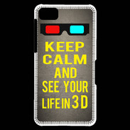 Coque Blackberry Z10 Keep Calm and See your life 3D Gris
