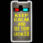 Coque LG P990 Keep Calm and See your life 3D Gris