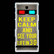 Coque Sony Xperia P Keep Calm and See your life 3D Gris
