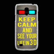 Coque Samsung Galaxy S4mini Keep Calm and See your life 3D Gris