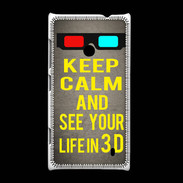 Coque Nokia Lumia 520 Keep Calm and See your life 3D Gris