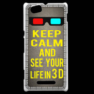 Coque Sony Xperia M Keep Calm and See your life 3D Gris