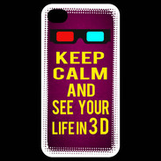 Coque iPhone 4 / iPhone 4S Keep Calm and See your life 3D Rose