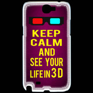 Coque Samsung Galaxy Note 2 Keep Calm and See your life 3D Rose