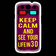 Coque Samsung Galaxy S3 Keep Calm and See your life 3D Rose