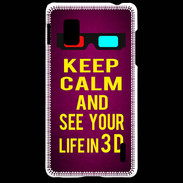 Coque LG Optimus G Keep Calm and See your life 3D Rose