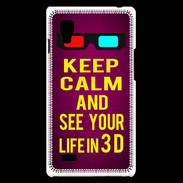 Coque LG Optimus L9 Keep Calm and See your life 3D Rose