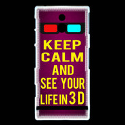 Coque Sony Xperia P Keep Calm and See your life 3D Rose