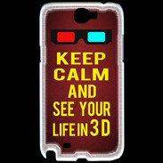 Coque Samsung Galaxy Note 2 Keep Calm and See your life 3D Rouge