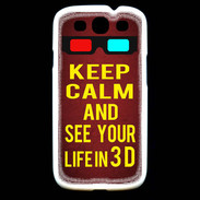 Coque Samsung Galaxy S3 Keep Calm and See your life 3D Rouge