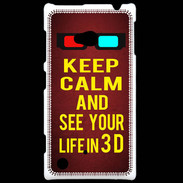 Coque Nokia Lumia 720 Keep Calm and See your life 3D Rouge