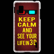 Coque LG Optimus G Keep Calm and See your life 3D Rouge