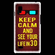 Coque LG Optimus L9 Keep Calm and See your life 3D Rouge