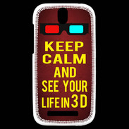 Coque HTC One SV Keep Calm and See your life 3D Rouge