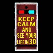 Coque Sony Xperia P Keep Calm and See your life 3D Rouge