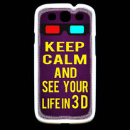 Coque Samsung Galaxy S3 Keep Calm and See your life 3D Violet