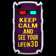 Coque Blackberry 8520 Keep Calm and See your life 3D Violet