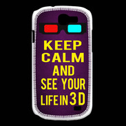 Coque Samsung Galaxy Express Keep Calm and See your life 3D Violet