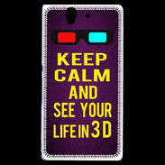 Coque Sony Xperia Z Keep Calm and See your life 3D Violet