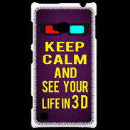 Coque Nokia Lumia 720 Keep Calm and See your life 3D Violet