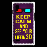 Coque LG Optimus L9 Keep Calm and See your life 3D Violet