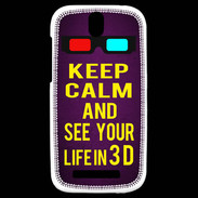 Coque HTC One SV Keep Calm and See your life 3D Violet