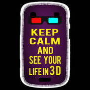 Coque Blackberry Bold 9900 Keep Calm and See your life 3D Violet