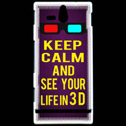 Coque Sony Xperia U Keep Calm and See your life 3D Violet