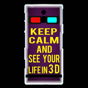Coque Sony Xperia P Keep Calm and See your life 3D Violet
