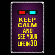 Etui carte bancaire Keep Calm and See your life 3D Violet