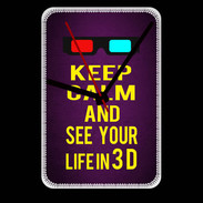 Grande pendule murale Keep Calm and See your life 3D Violet