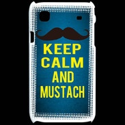 Coque Samsung Galaxy S Keep Calm and Mustach Bleu
