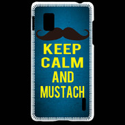 Coque LG Optimus G Keep Calm and Mustach Bleu
